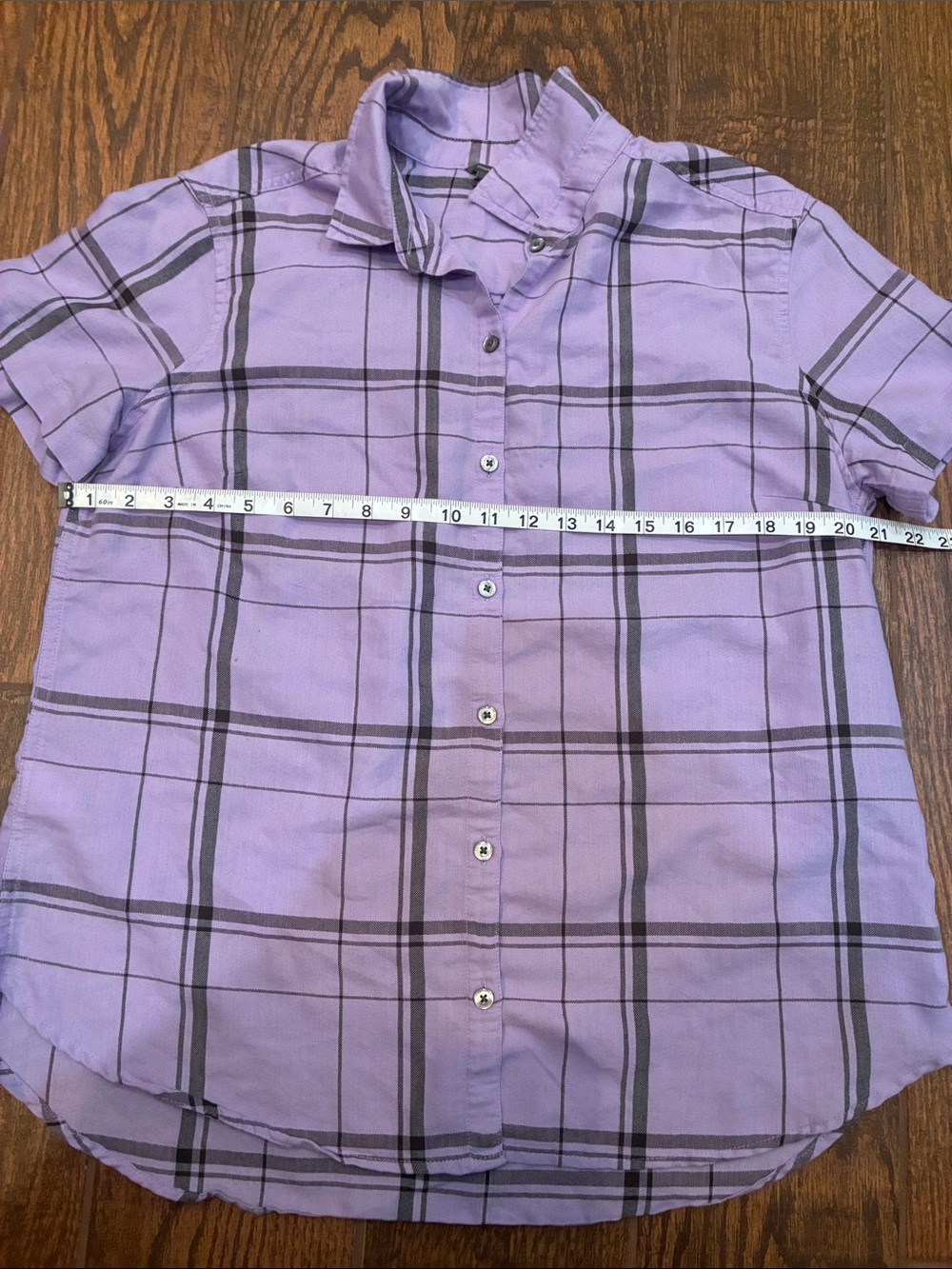 Eddie Bauer Lavender Plaid Button-Front Shirt - Picture 11 of 11